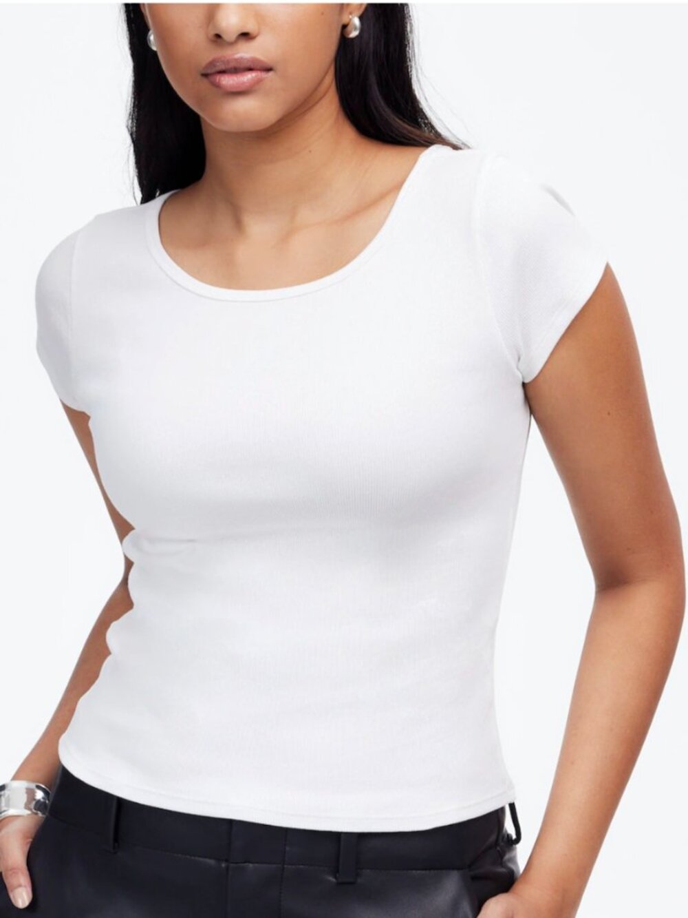 Madewell Regenerative Cotton Cap-Sleeve Tee. Size Small